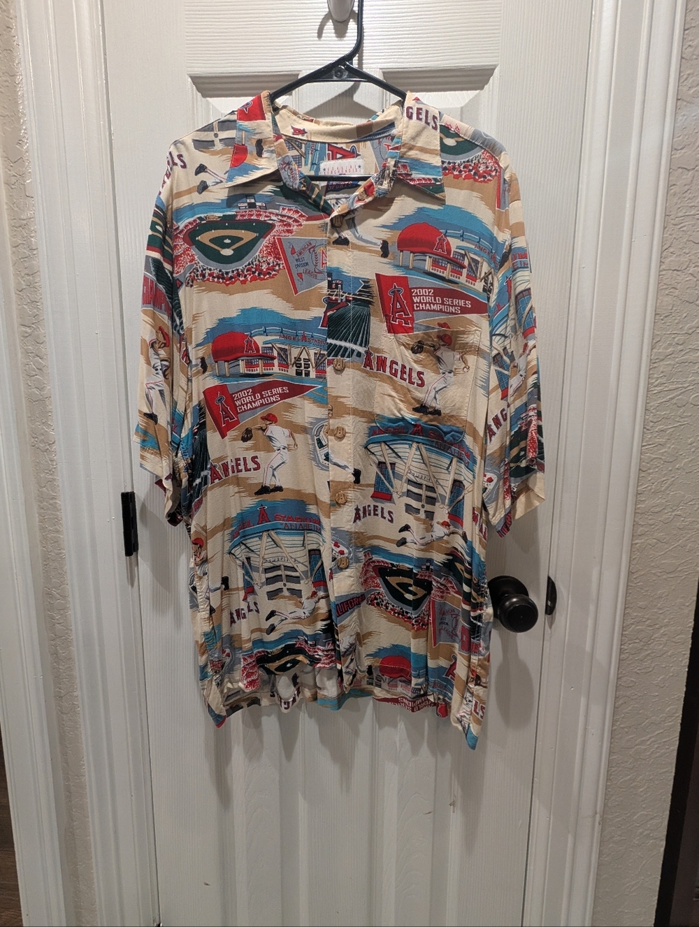 reyn spooner Beige Graphic Los Angeles Angels Button-Down Shirt